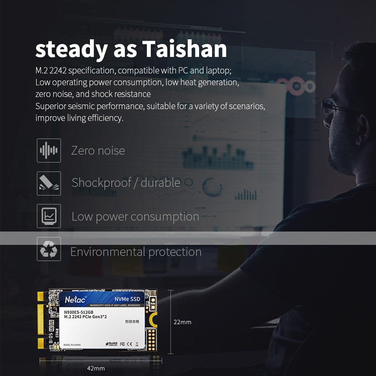 Netac N930ES 256GB M.2 2242 PCIe Gen3x2 Solid State Drive, 256GB
