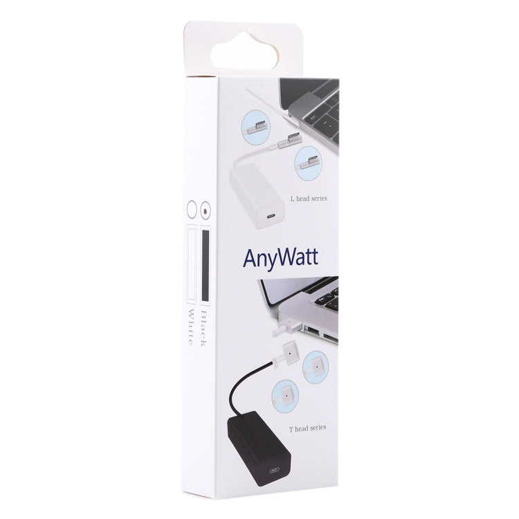 AnyWatt 85W USB-C / Type-C Female to 5 Pin MagSafe 1 Male L Head Series Charge Adapter Converter for MacBook