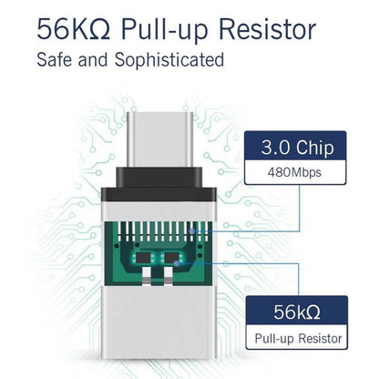 Aluminum Alloy USB-C / Type-C 3.1 Male to USB 3.0 Female Data / Charger Adapter