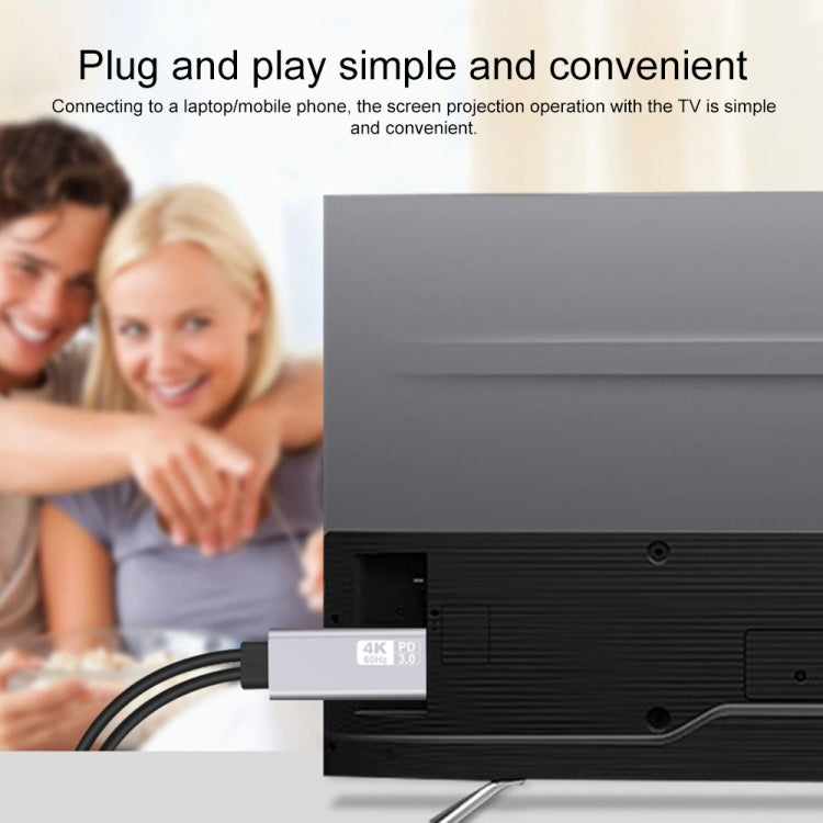 9572PD USB-C / Type-C Male to HDMI Male 4K HD Video Adapter Cable, Cable Length: 1.8m