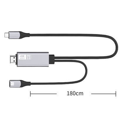 9572PD USB-C / Type-C Male to HDMI Male 4K HD Video Adapter Cable, Cable Length: 1.8m