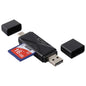 USB-C / Type-C + SD + TF + Micro USB to USB 2.0 Card Reader, USB2.0