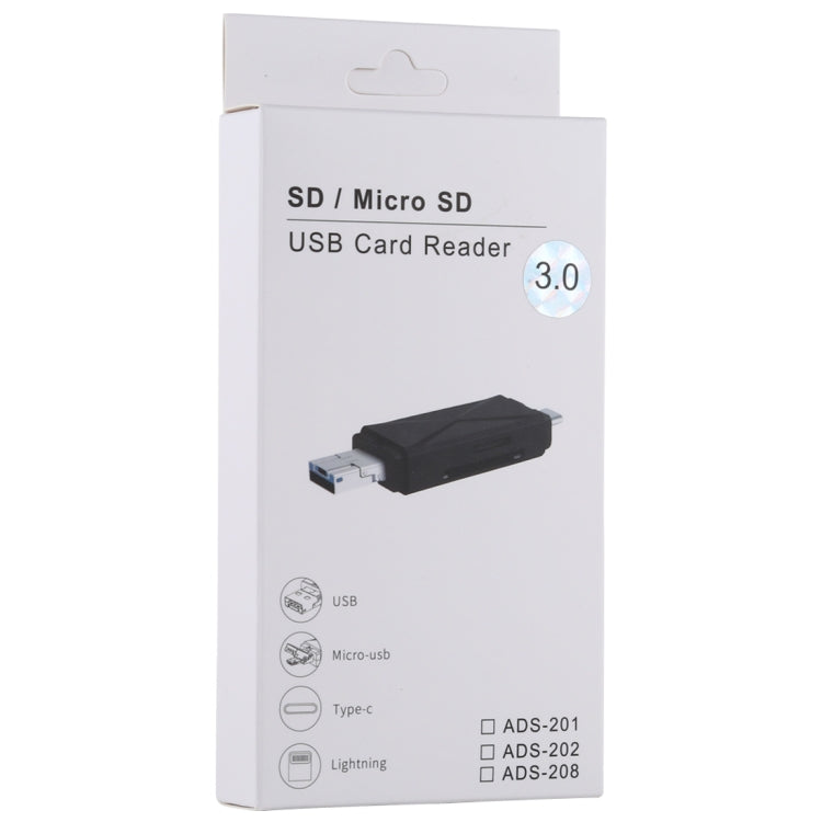 USB-C / Type-C + SD + TF + Micro USB to USB 3.0 Card Reader, USB3.0