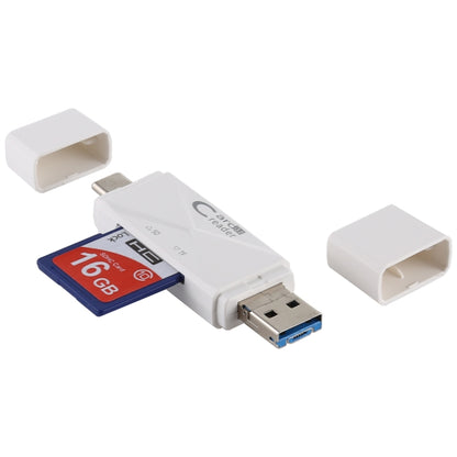 USB-C / Type-C + SD + TF + Micro USB to USB 3.0 Card Reader, USB3.0