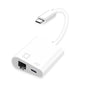 NK-1035 TC 2 in 1 USB-C / Type-C Male to Ethernet + Type-C Power Female Adapter, NK-1035 TC