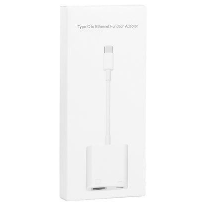 NK-1035 TC 2 in 1 USB-C / Type-C Male to Ethernet + Type-C Power Female Adapter, NK-1035 TC