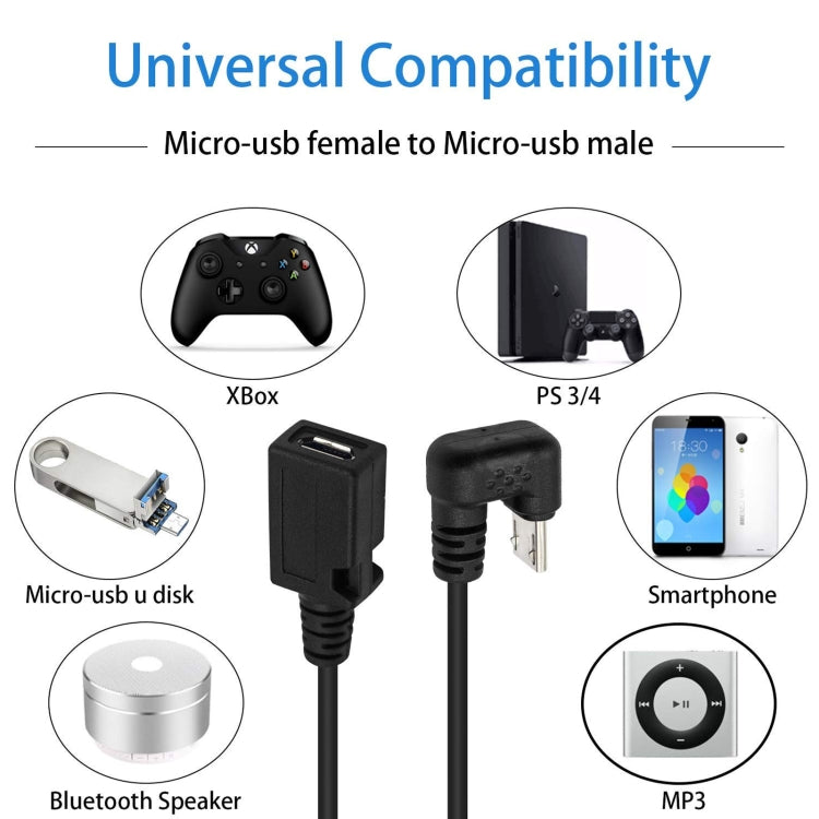 U-shaped Micro USB Male to Female Extension Cable, Micro USB Male to Female