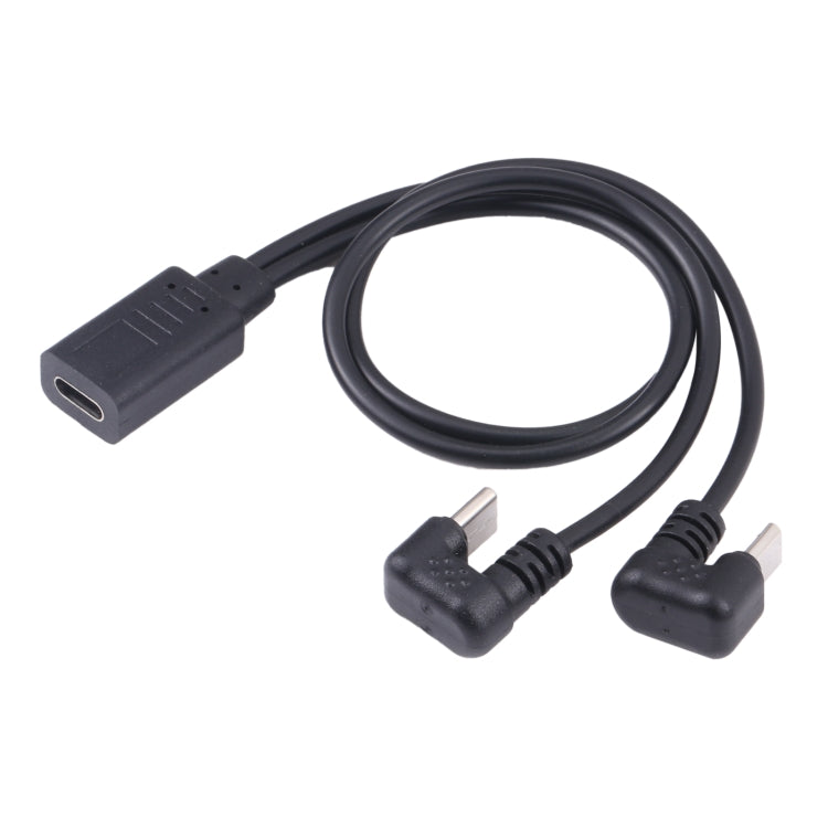 U-shaped USB-C / Type-C Male + Micro USB Male to USB-C / Type-C Female Cable, Type-C + Micro USB to Type-C