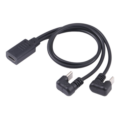 U-shaped USB-C / Type-C Male + Micro USB Male to USB-C / Type-C Female Cable, Type-C + Micro USB to Type-C