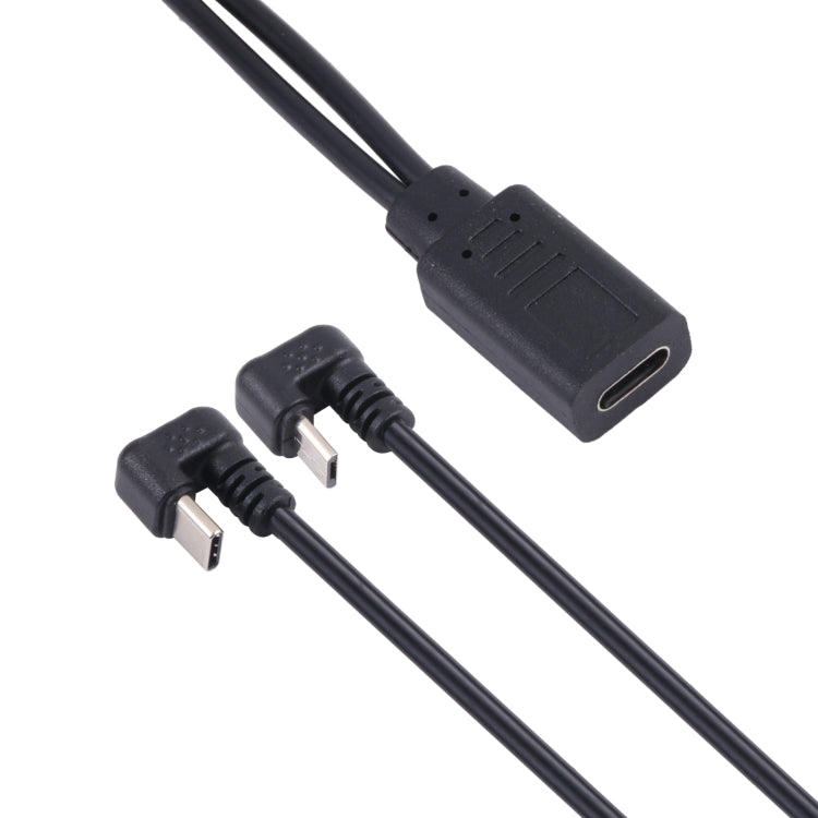 U-shaped USB-C / Type-C Male + Micro USB Male to USB-C / Type-C Female Cable, Type-C + Micro USB to Type-C