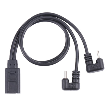 U-shaped USB-C / Type-C Male + Micro USB Male to USB-C / Type-C Female Cable, Type-C + Micro USB to Type-C