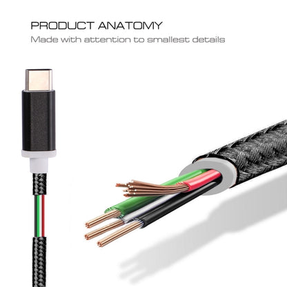 USB-C / Type-C Male to 3.5mm Female Weave Texture Audio Adapter, Length: about 10cm, Gold, Silver