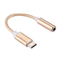 USB-C / Type-C Male to 3.5mm Female Weave Texture Audio Adapter, Length: about 10cm, Gold, Silver