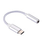 USB-C / Type-C Male to 3.5mm Female Weave Texture Audio Adapter, Length: about 10cm, Gold, Silver