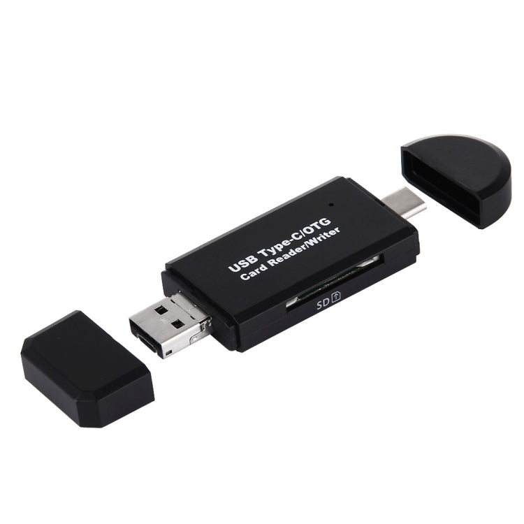 3 in 1 USB-C / Type-C 3.1 to USB 2.0 + Micro USB + SD(HC) + Micro SD Card Reader Adapter with OTG Function