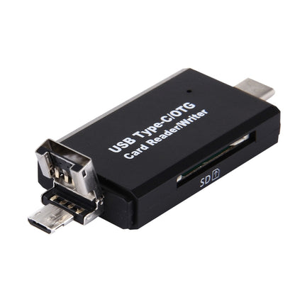 3 in 1 USB-C / Type-C 3.1 to USB 2.0 + Micro USB + SD(HC) + Micro SD Card Reader Adapter with OTG Function