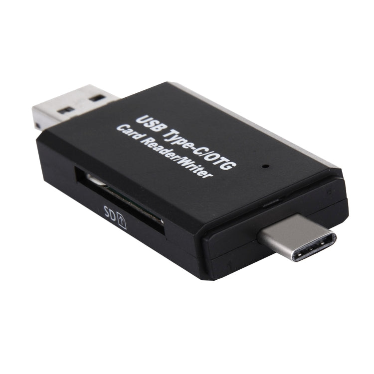 3 in 1 USB-C / Type-C 3.1 to USB 2.0 + Micro USB + SD(HC) + Micro SD Card Reader Adapter with OTG Function