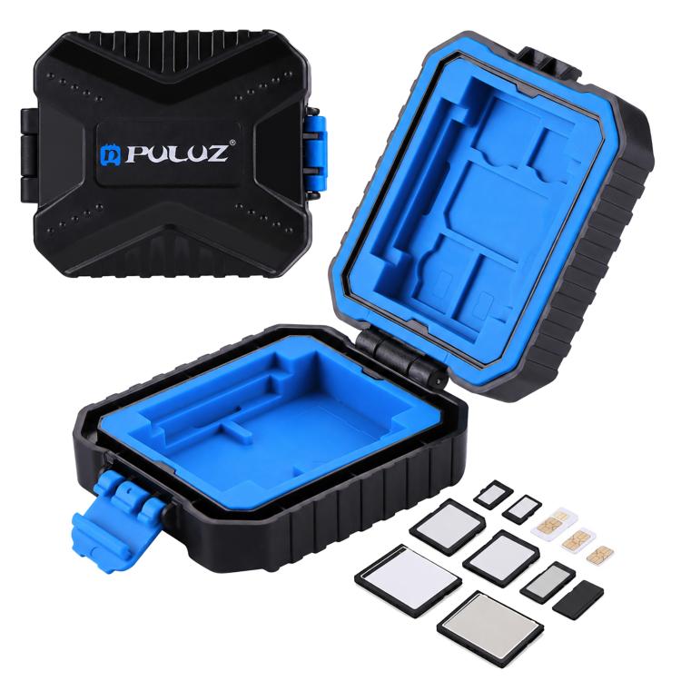 PULUZ 11 in 1 Memory Card Case for 3SIM + 2XQD + 2CF + 2TF + 2SD Card, 11 in 1