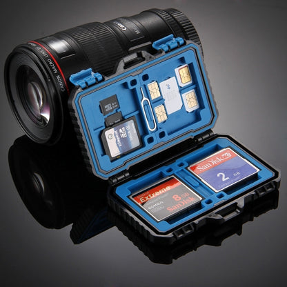 PULUZ 27 in 1 Memory Card Case for 4CF + 8SD + 9TF + 1Card PIN + 1Standard SIM + 2Micro-SIM + 2Nano-SIM, 27 in 1