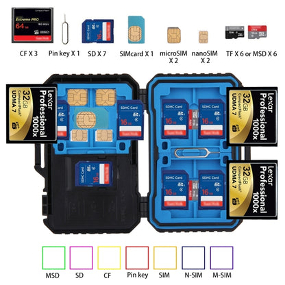 PULUZ Card Reader + 22 in 1 Memory Card Case for 1Standard SIM + 2Micro-SIM + 2Nano-SIM + 3CF + 7SD + 6TF + 1CARD PIN, 22 in 1 + Card Reader