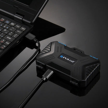 PULUZ Card Reader + 22 in 1 Memory Card Case for 1Standard SIM + 2Micro-SIM + 2Nano-SIM + 3CF + 7SD + 6TF + 1CARD PIN, 22 in 1 + Card Reader