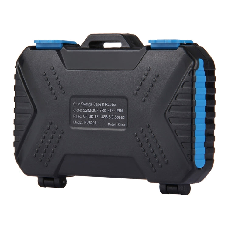 PULUZ Card Reader + 22 in 1 Memory Card Case for 1Standard SIM + 2Micro-SIM + 2Nano-SIM + 3CF + 7SD + 6TF + 1CARD PIN, 22 in 1 + Card Reader