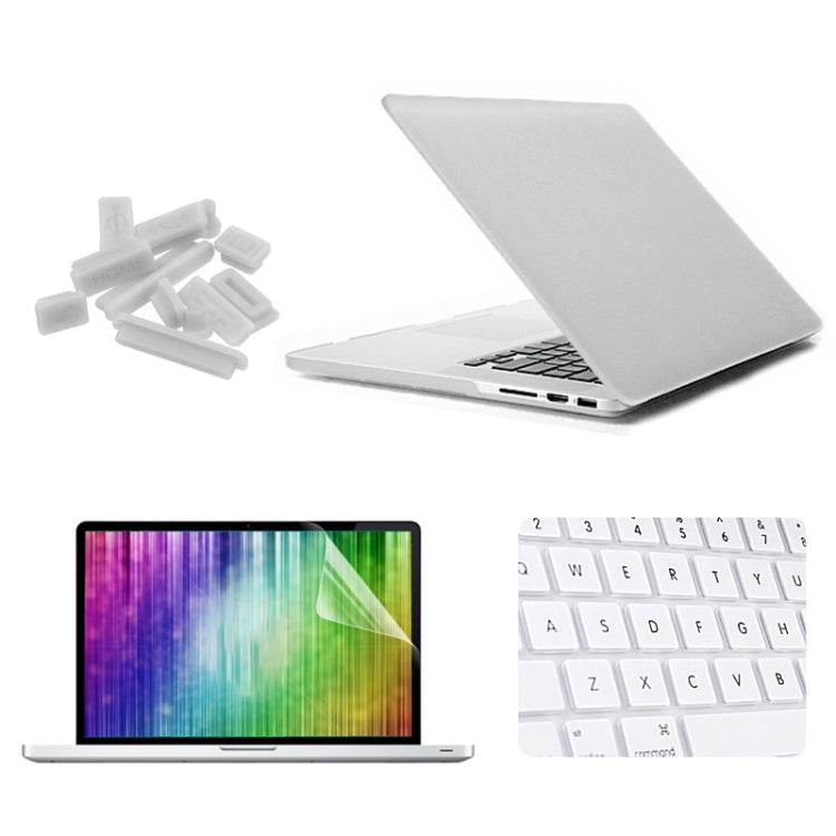 ENKAY for MacBook Pro Retina 15.4 inch (US Version) / A1398 4 in 1 Frosted Hard Shell Plastic Protective Case with Screen Protector & Keyboard Guard & Anti-dust Plugs