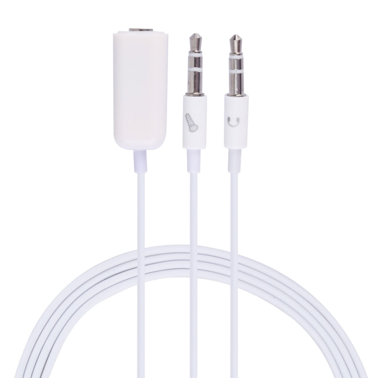 3.5mm Female to 3.5mm Male Microphone Jack + 3.5mm Male Earphone Jack Adapter Cable for Apple Computer, Length: 78cm