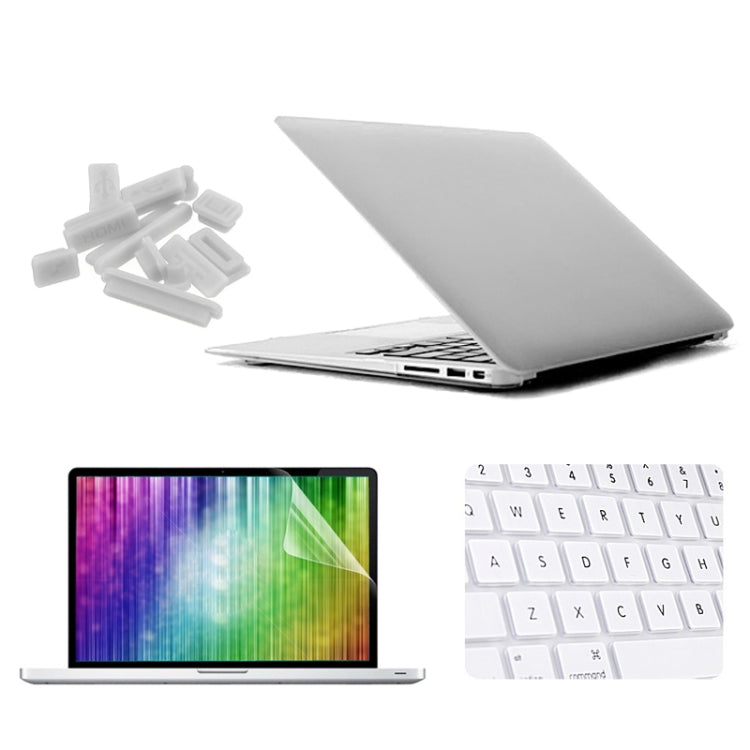 ENKAY for MacBook Air 11.6 inch (US Version) / A1370 / A1465 4 in 1 Frosted Hard Shell Plastic Protective Case with Screen Protector & Keyboard Guard & Anti-dust Plugs