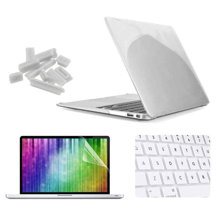 ENKAY for MacBook Air 11.6 inch (US Version) / A1370 / A1465 4 in 1 Crystal Hard Shell Plastic Protective Case with Screen Protector & Keyboard Guard & Anti-dust Plugs