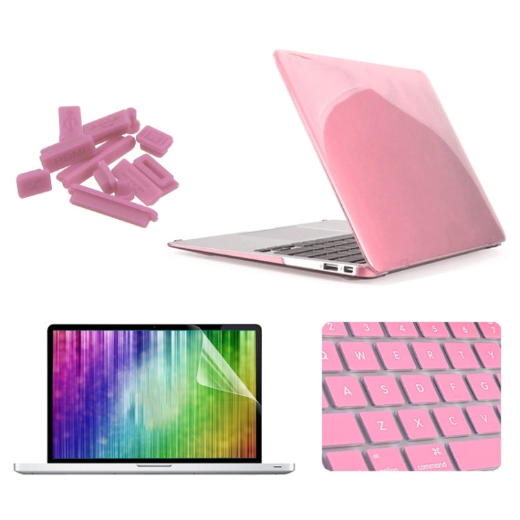 ENKAY for MacBook Air 13.3 inch (US Version) / A1369 / A1466 4 in 1 Crystal Hard Shell Plastic Protective Case with Screen Protector & Keyboard Guard & Anti-dust Plugs