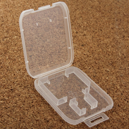 100Pcs Transparent Plastic Storage Card Box for SD Card + Micro SD Card(TF Card)