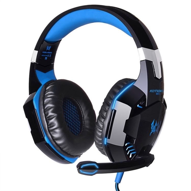 EACH G2000 Over-ear Stereo Bass Gaming Headset with Mic & LED Light for Computer, Cable Length: 2.2m