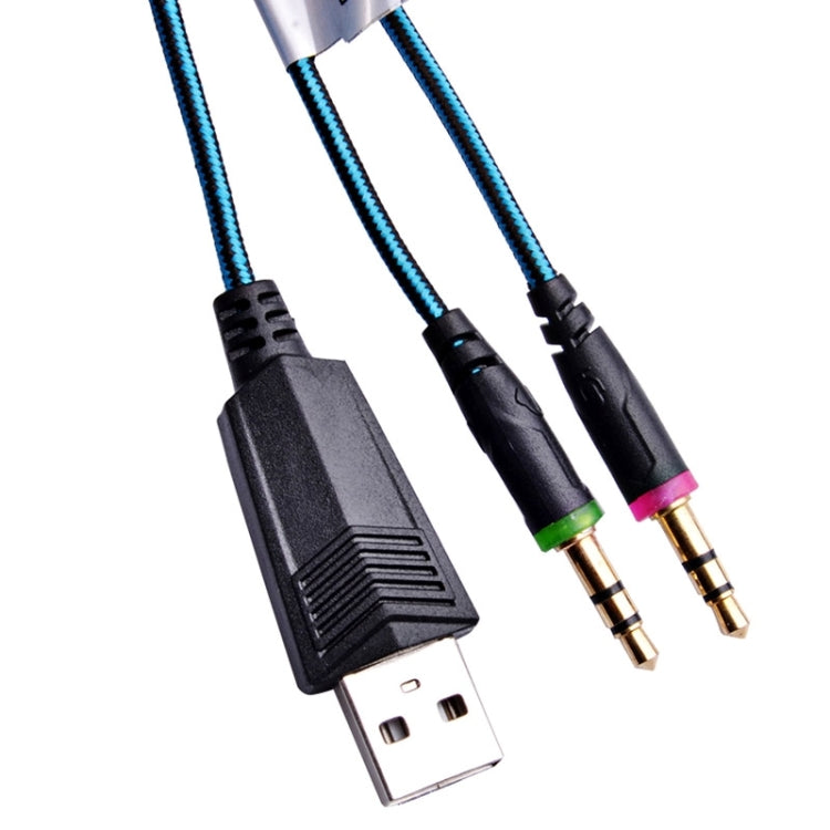 EACH G2000 Over-ear Stereo Bass Gaming Headset with Mic & LED Light for Computer, Cable Length: 2.2m