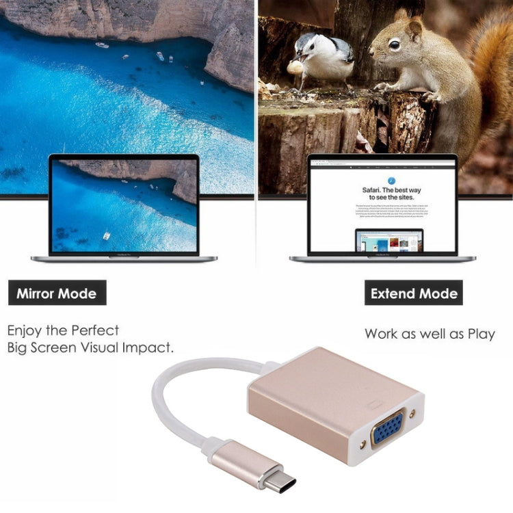USB-C / Type-C 3.1 to VGA Multi-display Adapter Cable,Cable Length: About 10cm, Type-C 3.1 to VGA