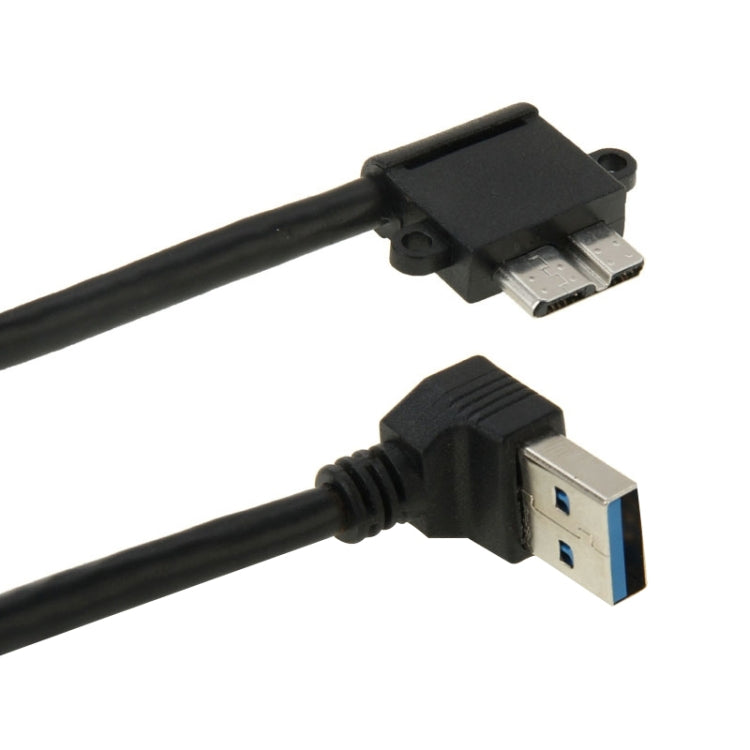 90 Degree USB 3.0 to Micro 3.0 Data Cable for Galaxy Note III / N9000, Length: 26cm