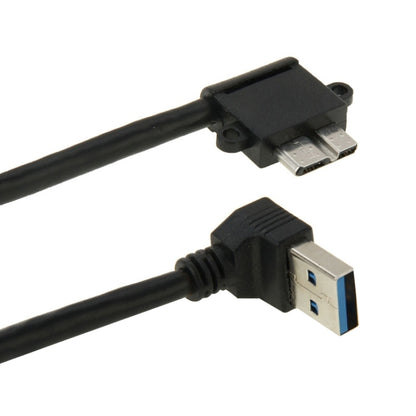 90 Degree USB 3.0 to Micro 3.0 Data Cable for Galaxy Note III / N9000, Length: 26cm