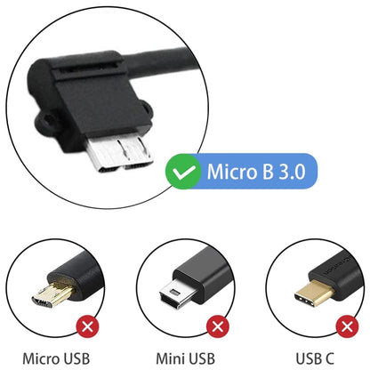 90 Degree USB 3.0 to Micro 3.0 Data Cable for Galaxy Note III / N9000, Length: 26cm