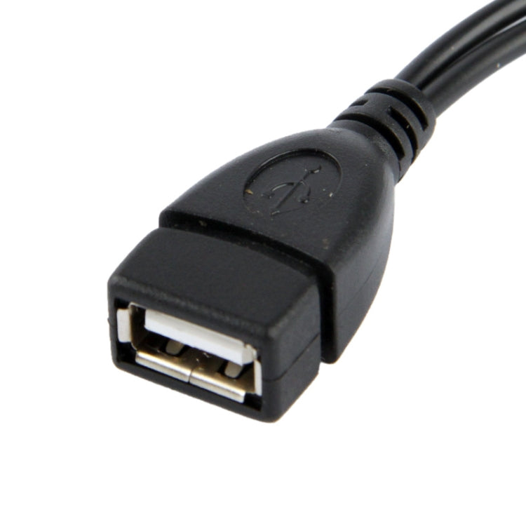 USB AF to Micro USB 3.0 + Micro USB 2.0 Cable for Galaxy Note III / N9000, Length: 20cm (Black)