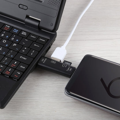 D-188 3 in 1 TF & USB to Micro USB & Type-C Card Reader OTG Adapter Connector