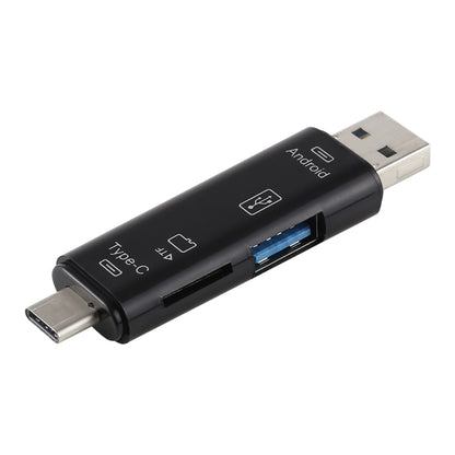 D-188 3 in 1 TF & USB to Micro USB & Type-C Card Reader OTG Adapter Connector