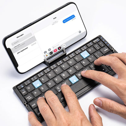 Folding Mini Wireless Bluetooth Keyboard with Magnetic Stand