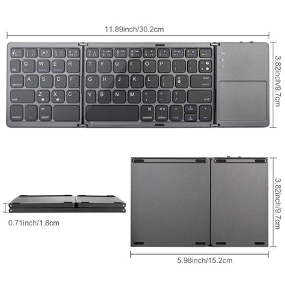 Wireless Folding Bluetooth Keyboard with Touchpad for Multi-Device Compatibility