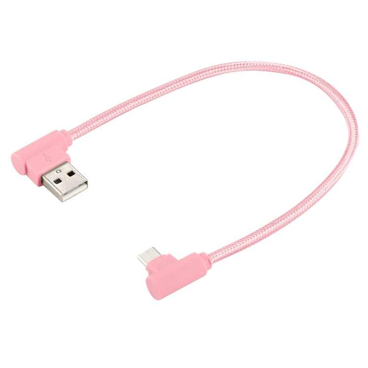 25cm USB to USB-C / Type-C Nylon Weave Style Double Elbow Charging Cable, 25cm Type-C