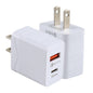 LZ-728 QC 3.0 USB + PD 20W USB-C / Type-C Fast Travel Charger, US Plug, US Plug