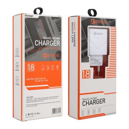 LZ-715 18W QC3.0 USB Single Port Fast Travel Charger, EU Plug, EU Plug