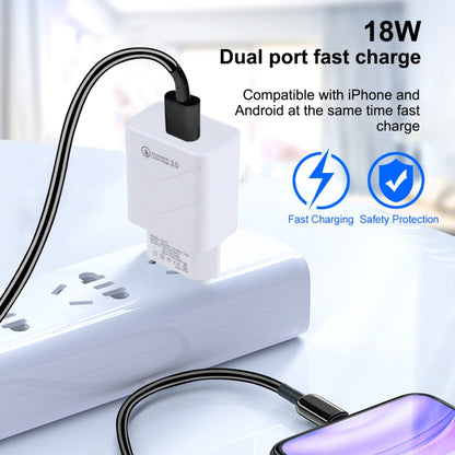 LZ-715 18W QC3.0 USB Single Port Fast Travel Charger, EU Plug, EU Plug
