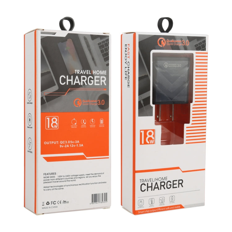 LZ-715 18W QC3.0 USB Single Port Fast Travel Charger, US Plug, US Plug