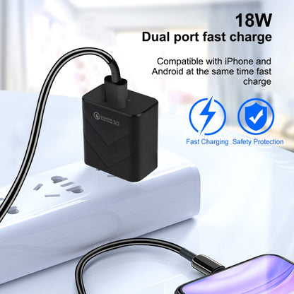 LZ-715 18W QC3.0 USB Single Port Fast Travel Charger, US Plug, US Plug