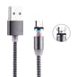 360 Degree Rotation 1m Weave Style Micro USB to USB 2.0 Strong Magnetic Charger Cable with LED Indicator